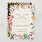 Elegant Boho Wildblume Hochzeit Einladung (Vorne/Hinten)