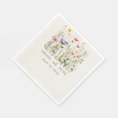 Elegant Boho Wildblume Hochzeit Einladung Serviette (Ecke)