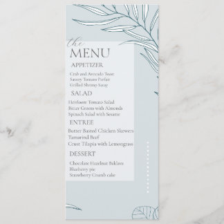 Elegant Boho Wildblume Hochzeitsmenü Menükarte
