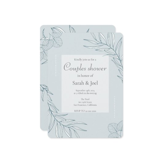 Elegant Boho Wildblume Paare Dusche Einladung (Vorderseite/Rückseite Beispiel)