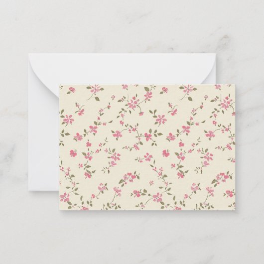 Elegant Boho Wildblume Personalisiert Stationery Mitteilungskarte (Rückseite)