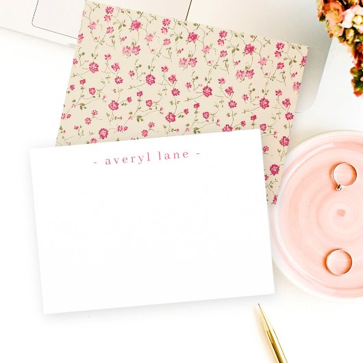 Elegant Boho Wildblume Personalisiert Stationery Mitteilungskarte