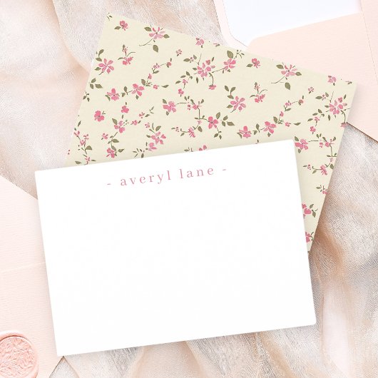 Elegant Boho Wildblume Personalisiert Stationery Mitteilungskarte