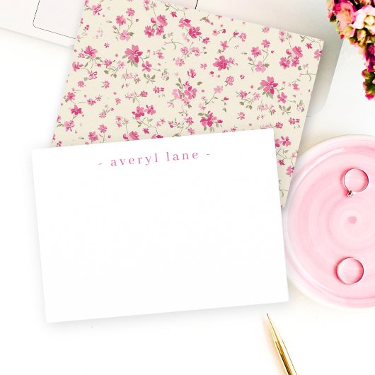 Elegant Boho Wildblume Personalisiert Stationery Mitteilungskarte