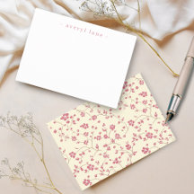 Elegant Boho Wildblume Personalisiert Stationery