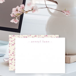 Elegant Boho Wildblume Personalisiert Stationery Mitteilungskarte