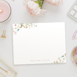Elegant Boho Wildblume Personalisiert Stationery Mitteilungskarte