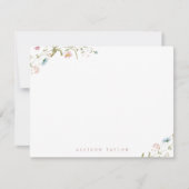 Elegant Boho Wildblume Personalisiert Stationery Mitteilungskarte (Vorderseite)