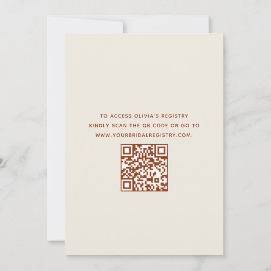 Elegant Boho Wildblume QR Code Brautparty Einladung (Rückseite)