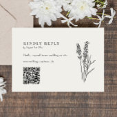 Elegant Boho Wildblume QR Code Wedding RSVP