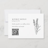 Elegant Boho Wildblume QR Code Wedding RSVP Karte (Vorderseite)