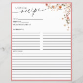 Elegant Boho Wildblume | Rezeptkarten (Rückseite)