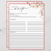 Elegant Boho Wildblume | Rezeptkarten (Vorne/Hinten)