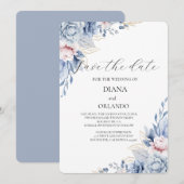 Elegant Boho Wildblume Save the Date Einladung (Vorne/Hinten)