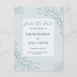 Elegant Boho Wildblume Save the Date Postkarte