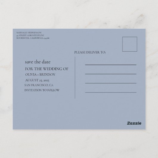 Elegant Boho Wildblume Save the Date Postkarte (Rückseite)