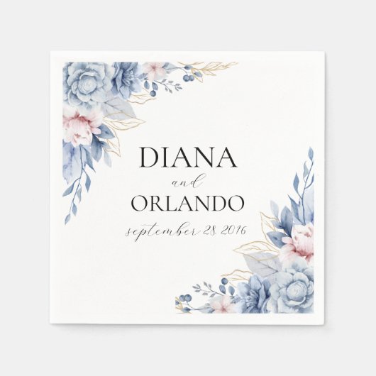 Elegant Boho Wildblume Serviette (Vorderseite)