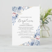 Elegant Boho Wildblume Taufen Einladung (Stehend Vorderseite)