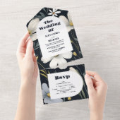 Elegant Boho Wildblume Wedding All In One Einladung (Abreißen)