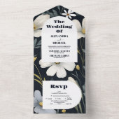 Elegant Boho Wildblume Wedding All In One Einladung (Innen Boden)
