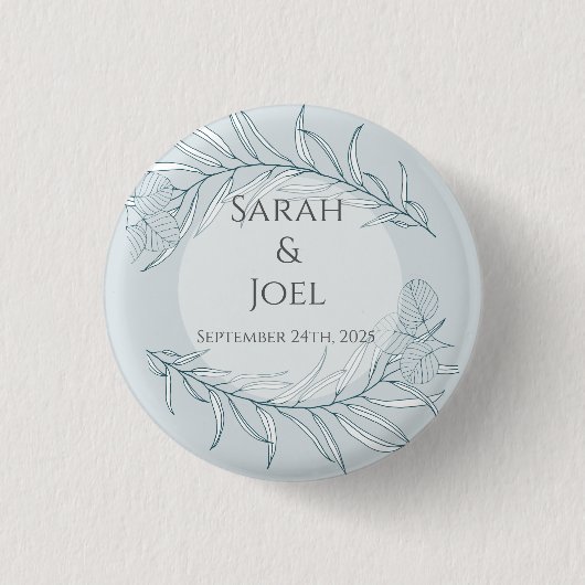 Elegant Boho Wildblume Wedding Button (Vorderseite)