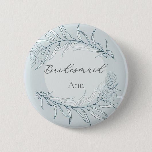 Elegant Boho Wildblume Wedding Button (Vorderseite)