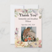 Elegant BOHO Wildblume Wedding Dankeskarte (Vorderseite)