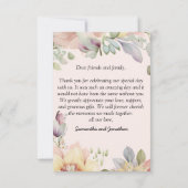 Elegant BOHO Wildblume Wedding Dankeskarte (Rückseite)