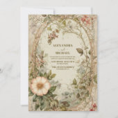 Elegant Boho Wildblume Wedding Einladung (Vorderseite)