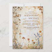 Elegant Boho Wildblume Wedding Einladung (Vorderseite)