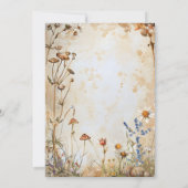 Elegant Boho Wildblume Wedding Einladung (Rückseite)