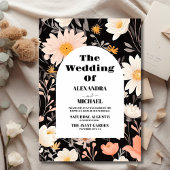 Elegant Boho Wildblume Wedding Einladung
