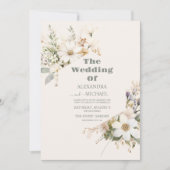 Elegant Boho Wildblume Wedding Einladung (Vorderseite)