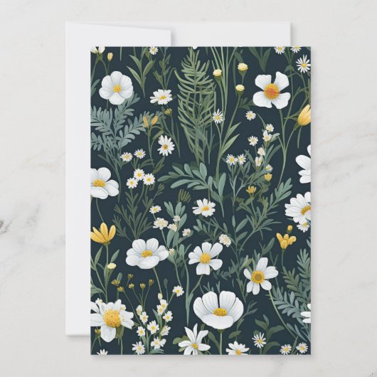 Elegant Boho Wildblume Wedding Einladung (Rückseite)