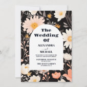 Elegant Boho Wildblume Wedding Einladung (Vorderseite)