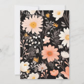 Elegant Boho Wildblume Wedding Einladung (Rückseite)