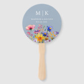 Elegant Boho Wildblume Wedding Fächer (Rückseite)