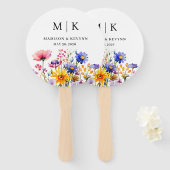 Elegant Boho Wildblume Wedding Fächer (Vorne und Hinten)
