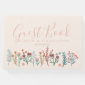 Elegant Boho Wildblume Wedding Gästebuch (Vorderseite)