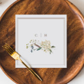 Elegant Boho Wildblume Wedding Initials Serviette