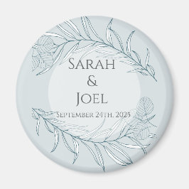 Elegant Boho Wildblume Wedding Magnet