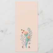 Elegant Boho Wildblume Wedding Menükarte (Rückseite)