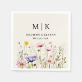 Elegant Boho Wildblume Wedding Napkins Serviette (Vorderseite)