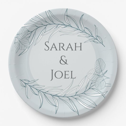 Elegant Boho Wildblume Wedding Pappteller (Vorderseite)