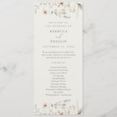 Elegant Boho Wildblume Wedding Programm (Vorderseite)