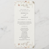 Elegant Boho Wildblume Wedding Programm (Vorderseite)