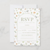 Elegant Boho Wildblume Wedding RSVP Cards Karte (Vorderseite)