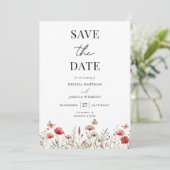 Elegant Boho Wildblume Wedding Save The Date (Stehend Vorderseite)
