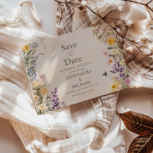 Elegant Boho Wildblume Wedding Save The Date