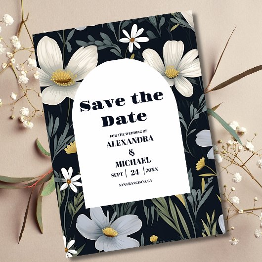 Elegant Boho Wildblume Wedding Save The Date